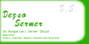 dezso sermer business card