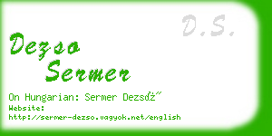 dezso sermer business card